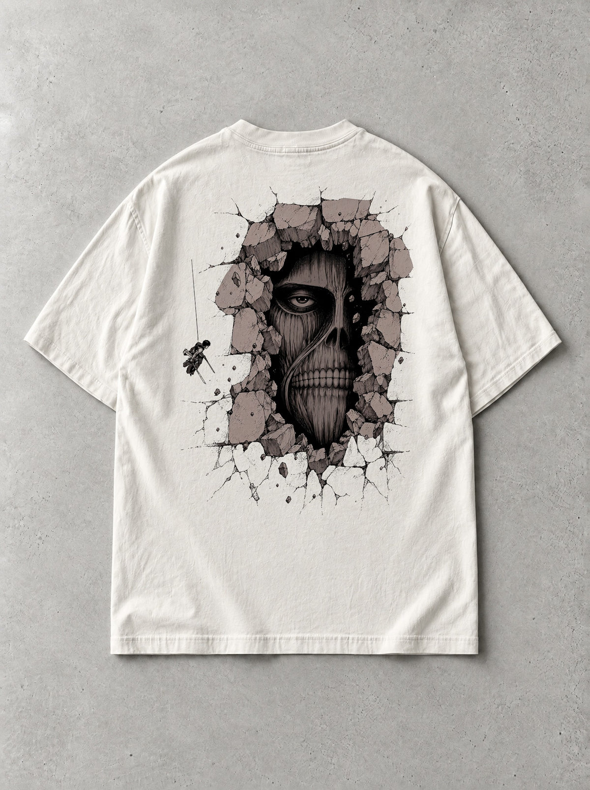 Titan Through The Wall Vintage Tee - Attack on Titan-inspired design by Torazen, back view