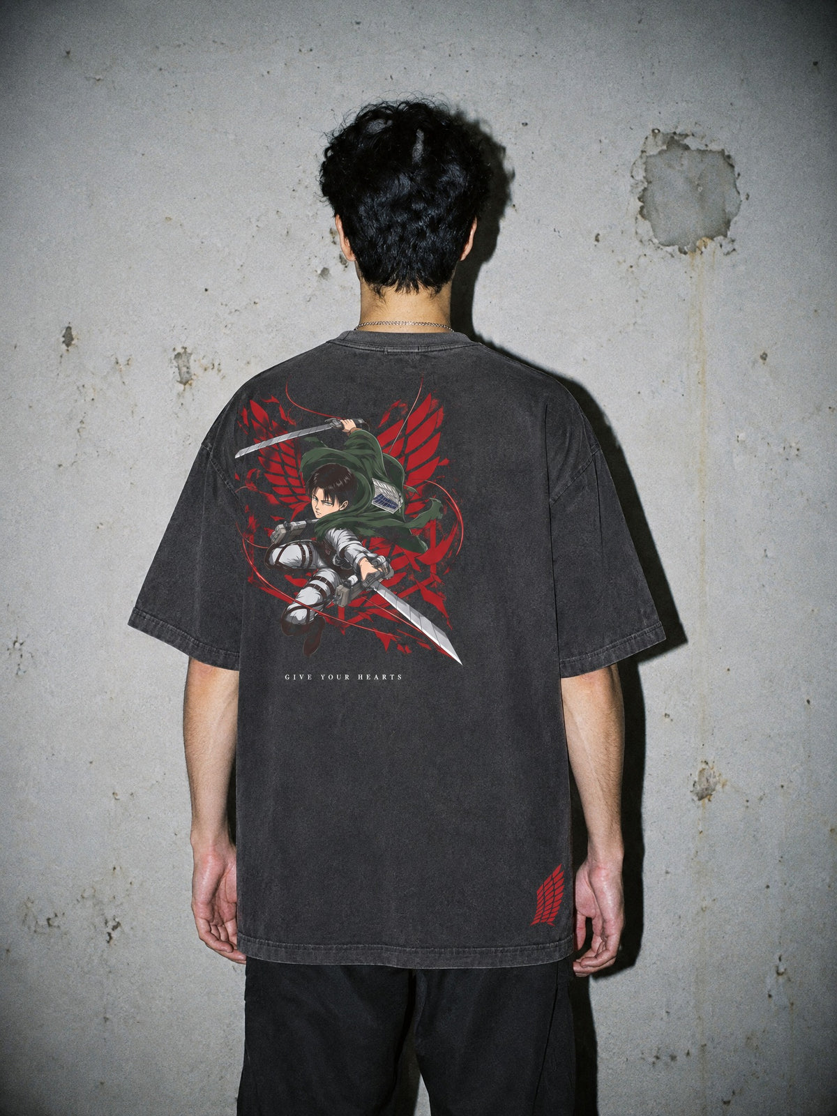 AOT ✦ Wings In Flight Vintage Tee by Torazen, worn on model