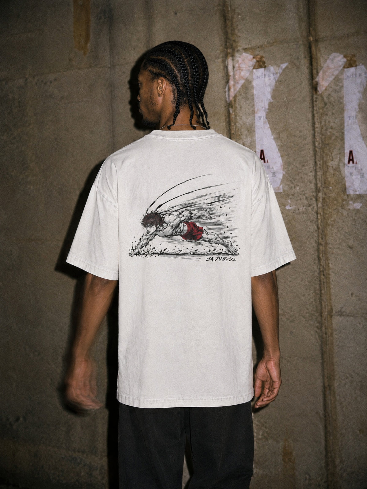 BAKI ✦ Cockroach Dash Vintage Tee by Torazen, worn on model