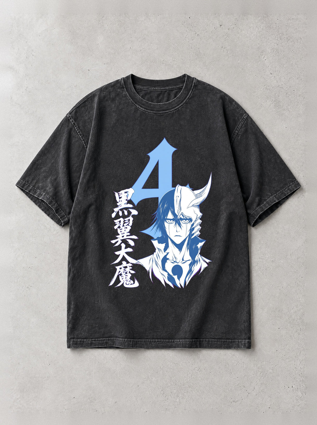 Black Wing Fourth Vintage Tee - Bleach-inspired design by Torazen, front view