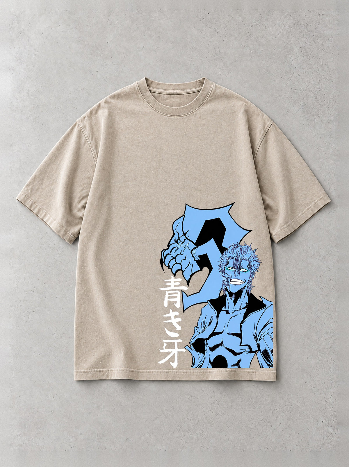 Blue Fang Sixth Vintage Tee - Bleach-inspired design by Torazen, front view