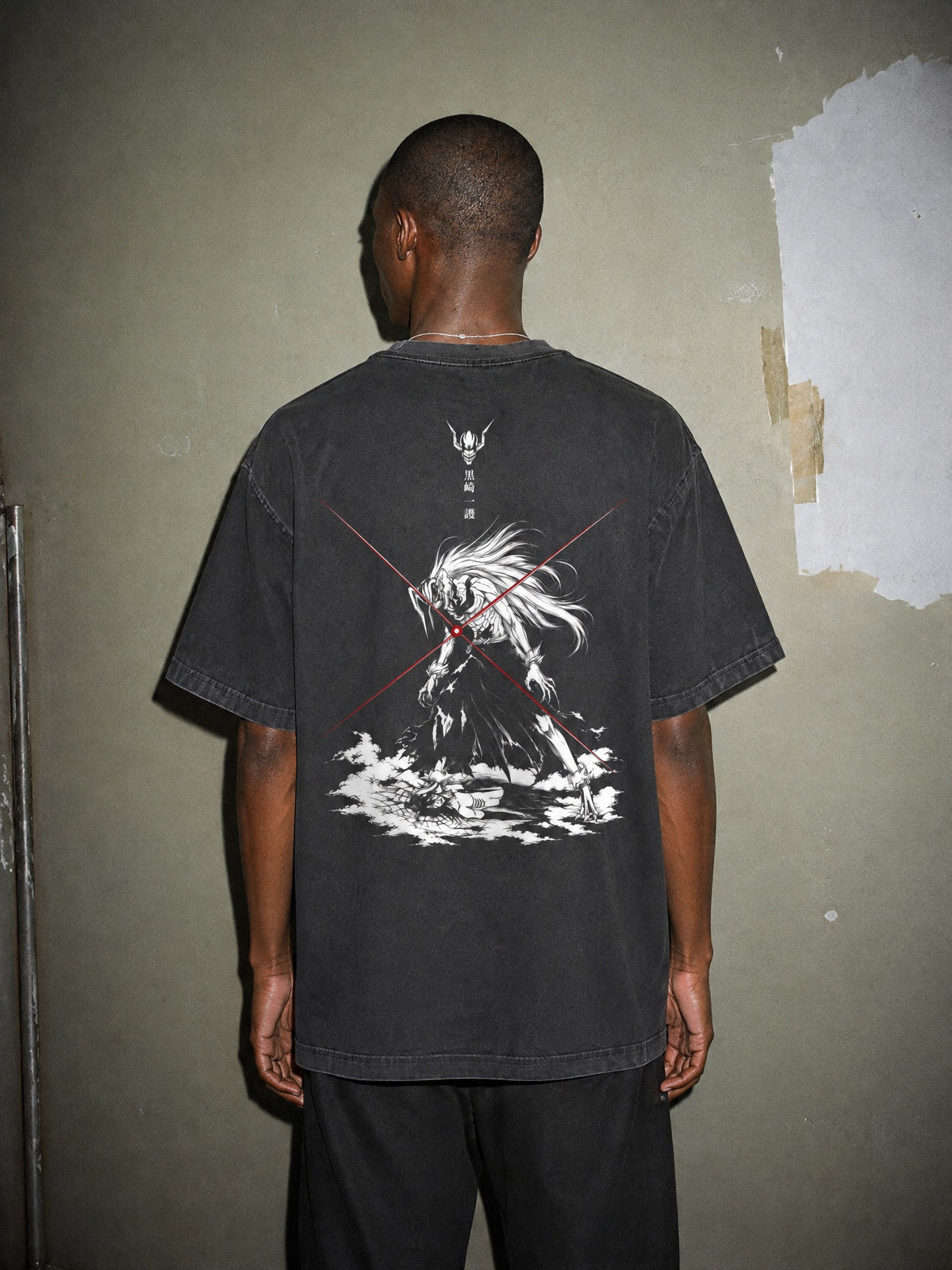 BLCH ✦ Crossed Hollow Strike Vintage Tee by Torazen, worn on model