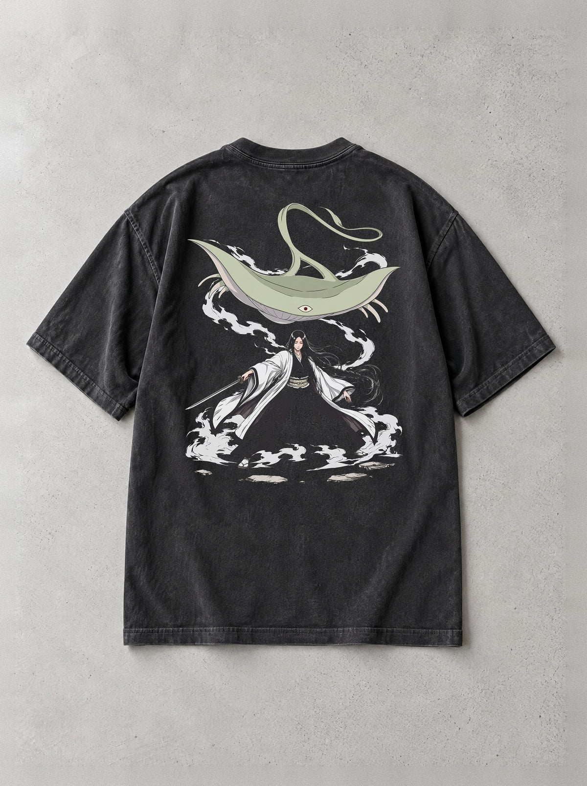 Healing Manta Vintage Tee - Bleach-inspired design by Torazen, back view