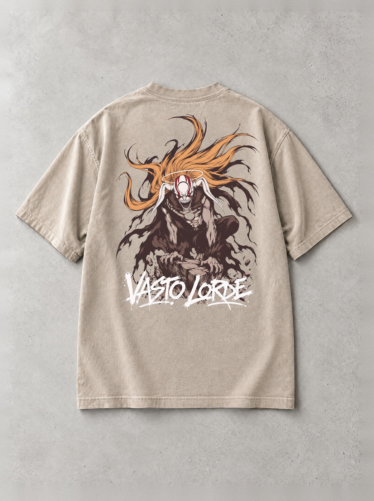 Hollow Crouch Vintage Tee - Bleach-inspired design by Torazen, back view
