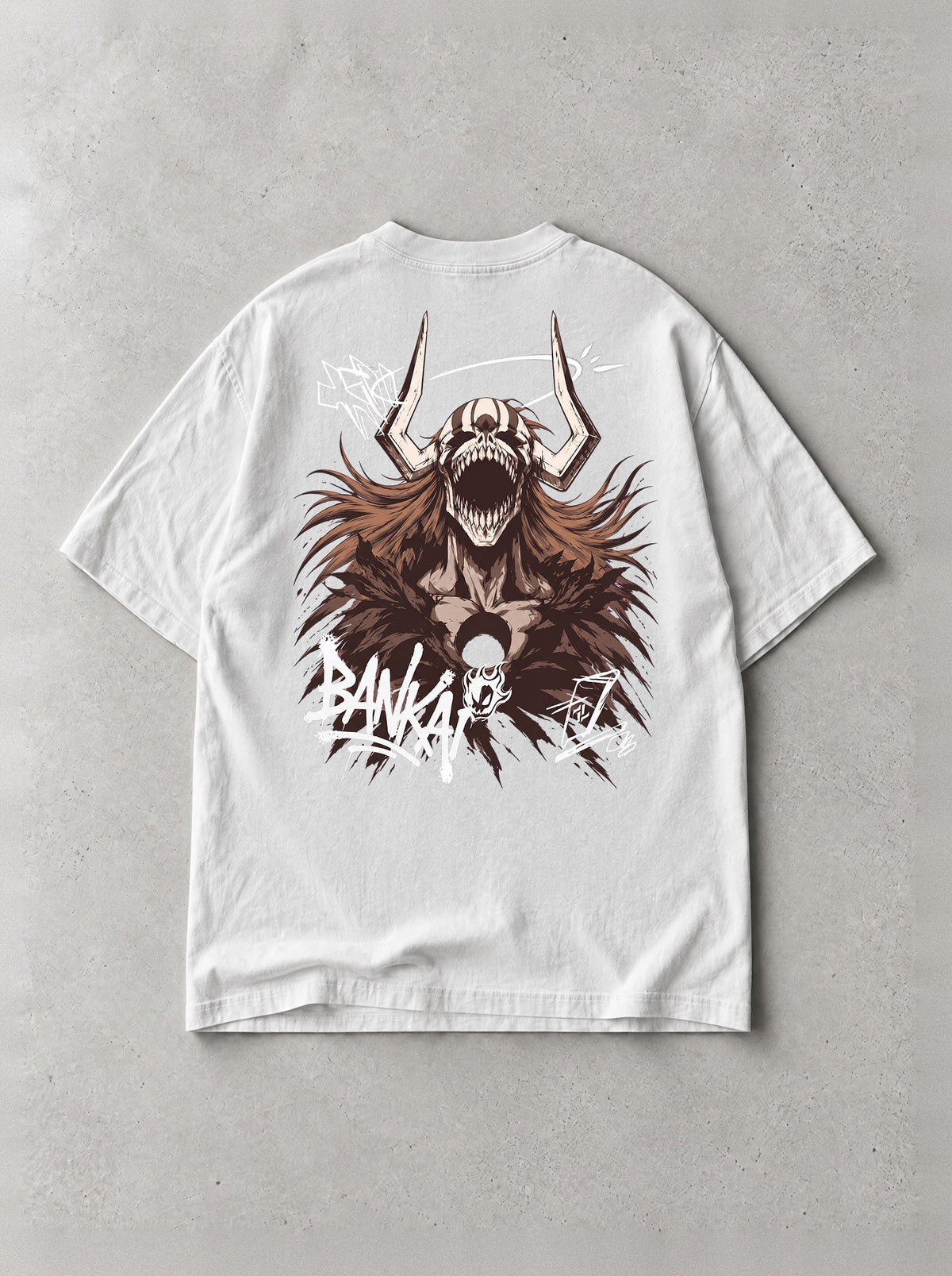 Horned Hollow Roar Vintage Tee - Bleach-inspired design by Torazen, back view