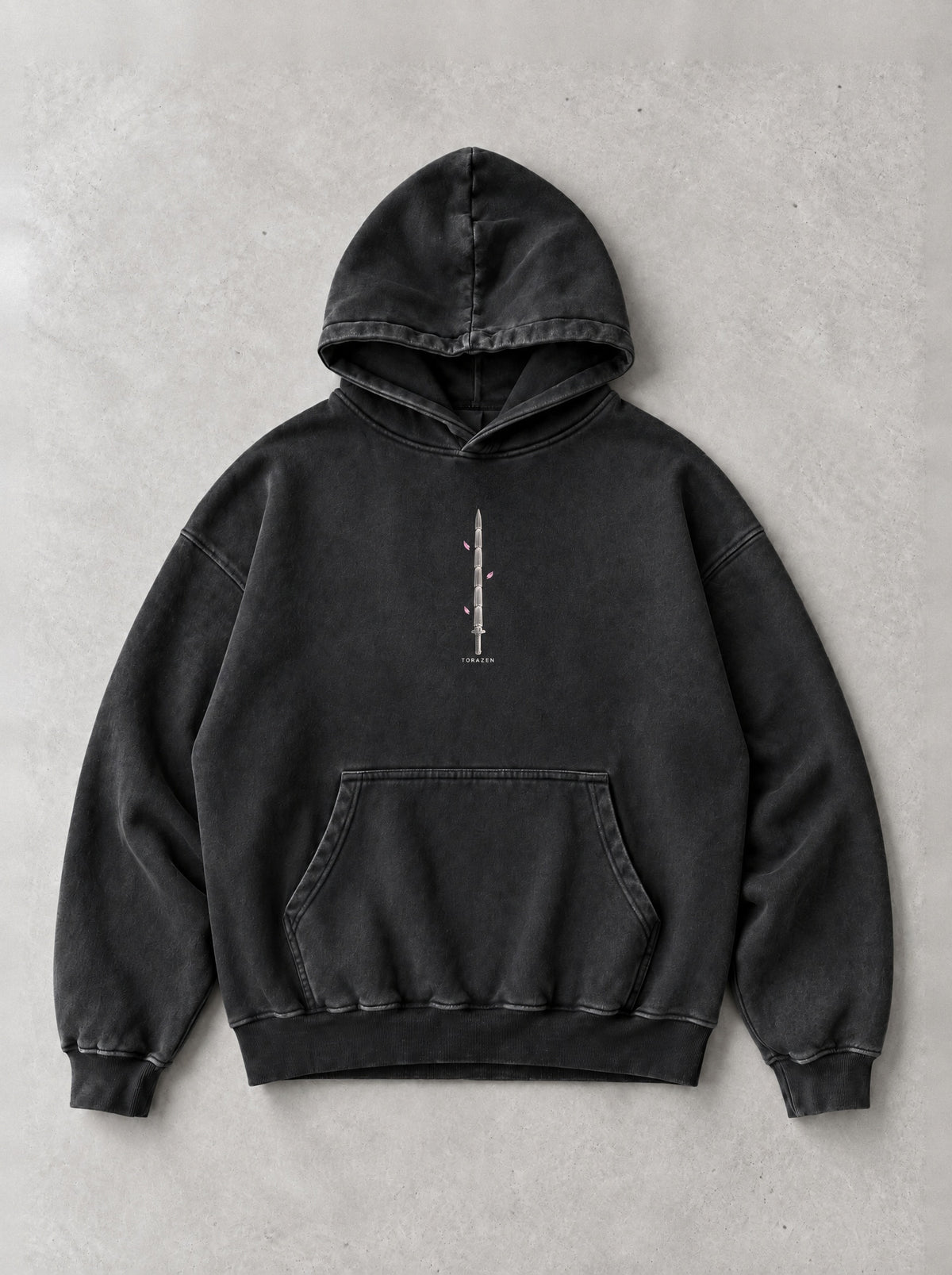 Petal Steel Circle Vintage Hoodie by Torazen, front view