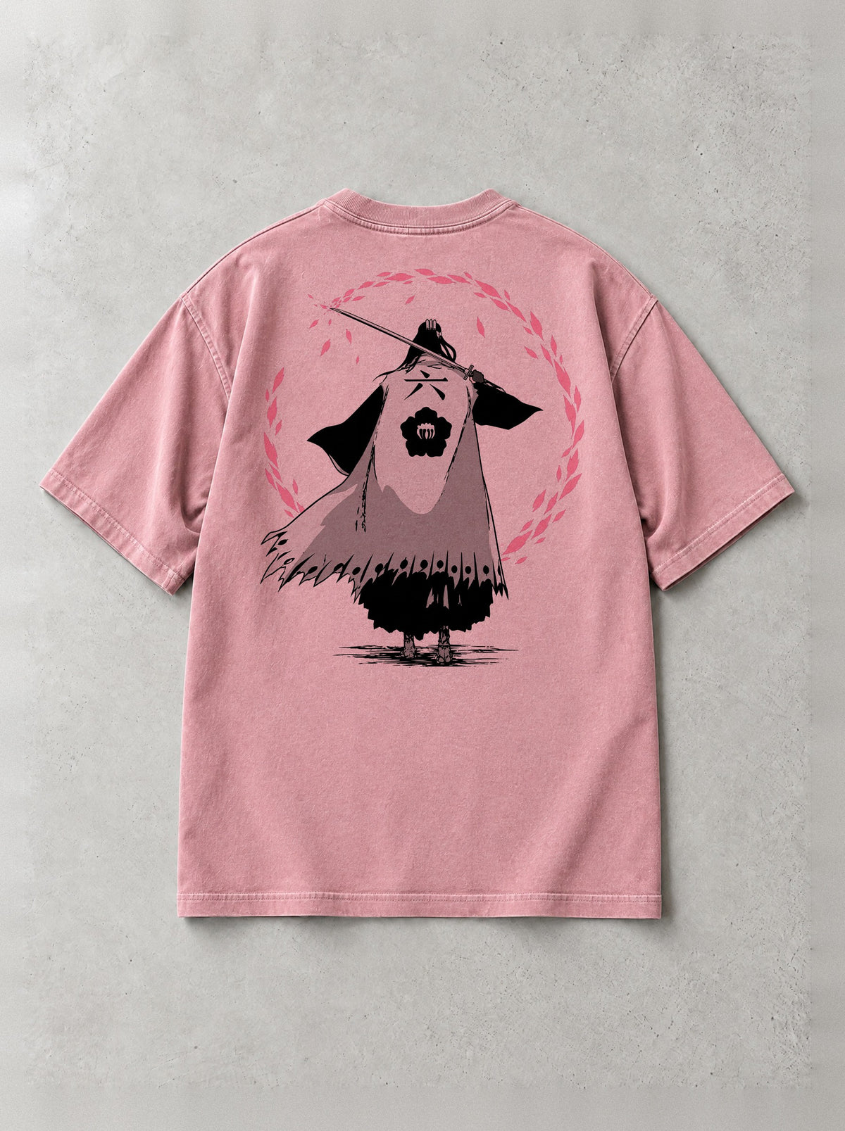 Scattering Petals Vintage Tee - Bleach-inspired design by Torazen, back view