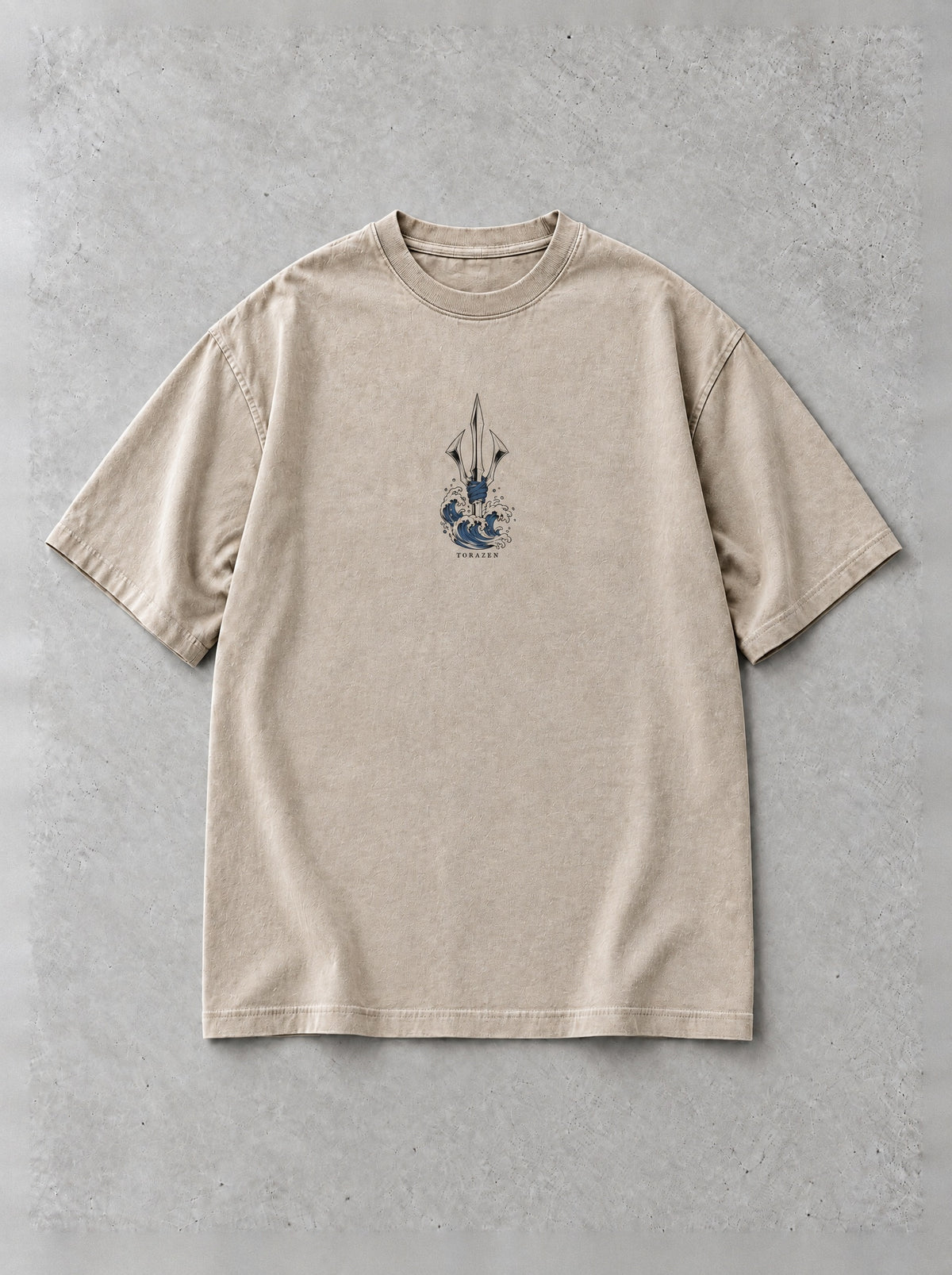 Tidal Trident Vintage Tee by Torazen, front view