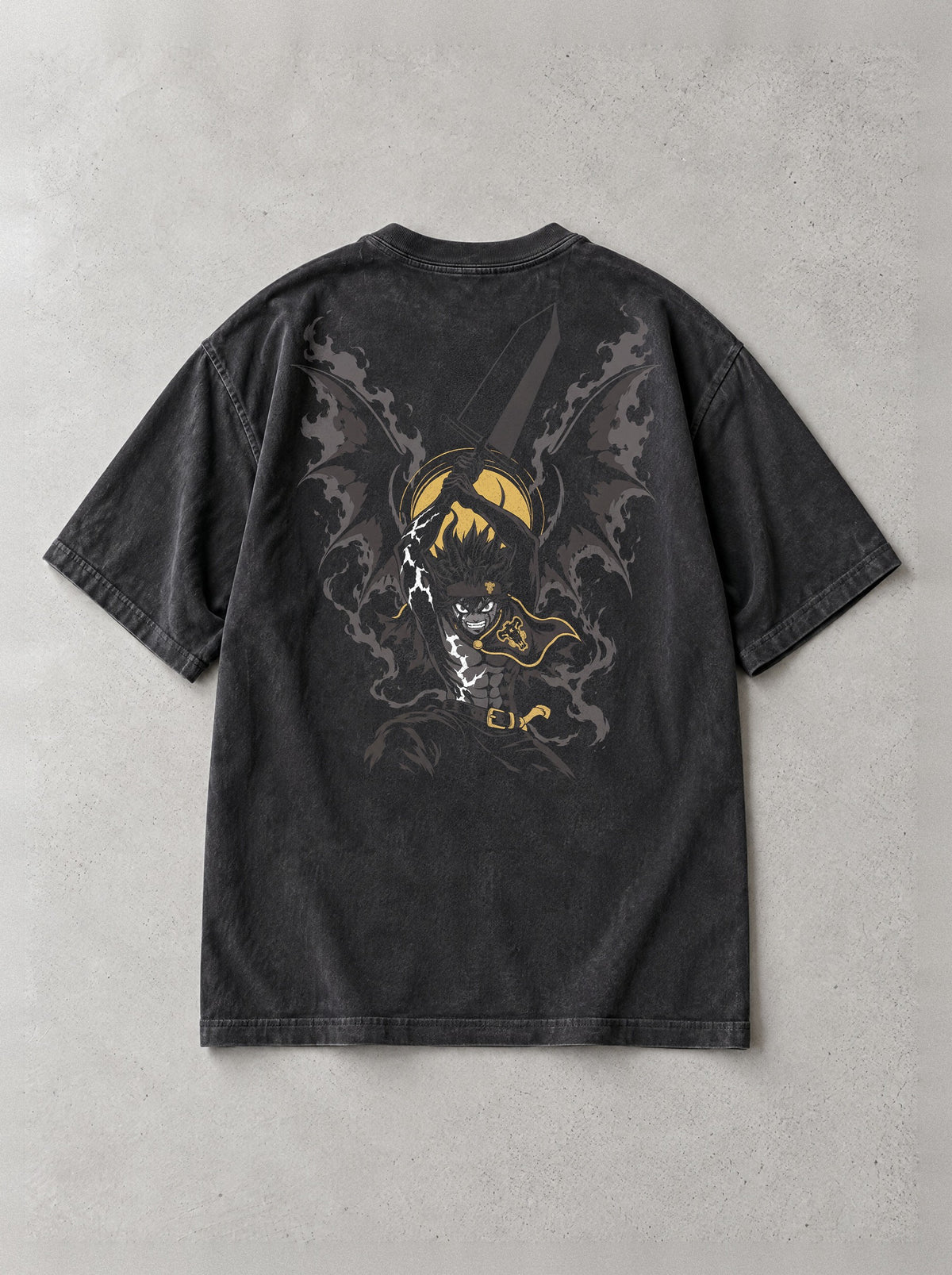 Devil Union Vintage Tee - Black Clover-inspired design by Torazen, back view