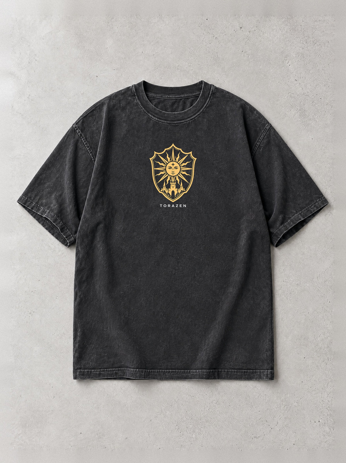 Golden Dawn Wind Vintage Tee by Torazen, front view