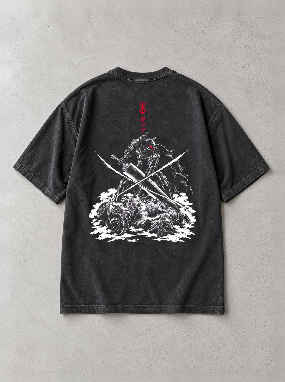 Armored Beast Crossing Vintage Tee - Berserk-inspired design by Torazen, back view