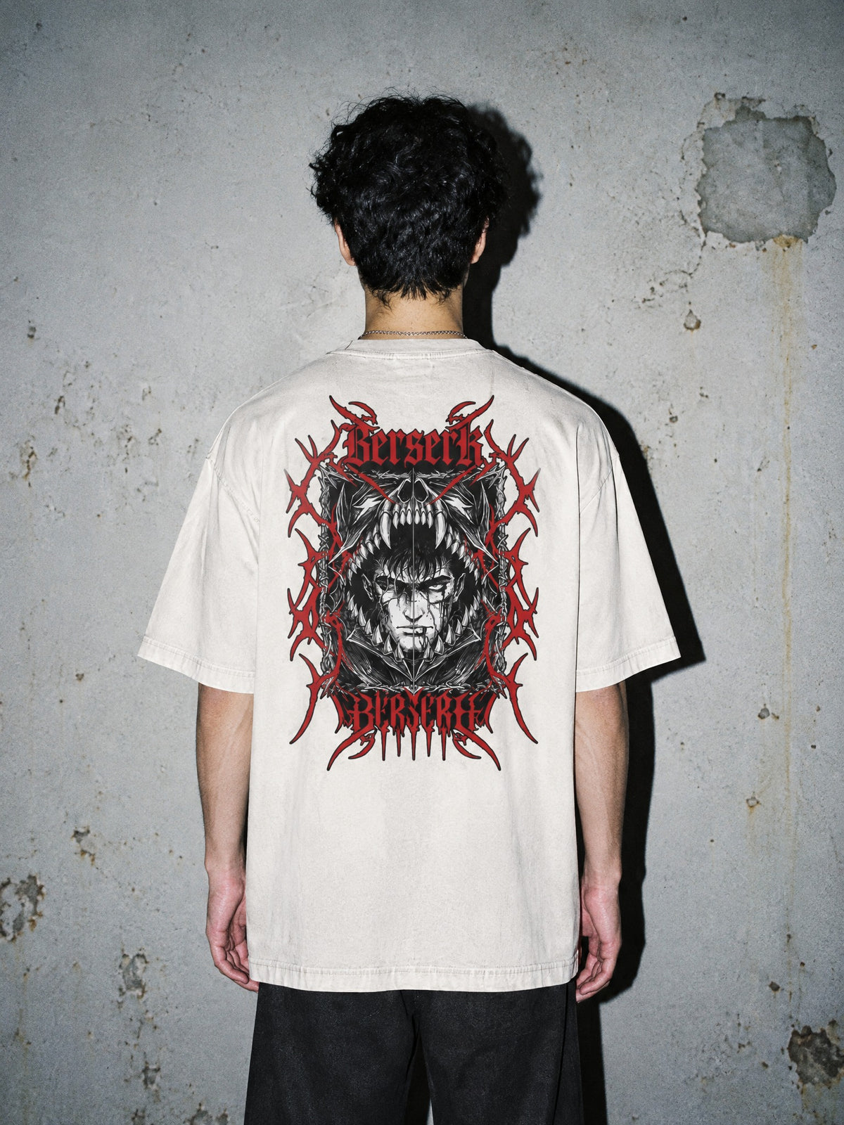 BSRK ✦ Berserk Thorn Frame Vintage Tee by Torazen, worn on model