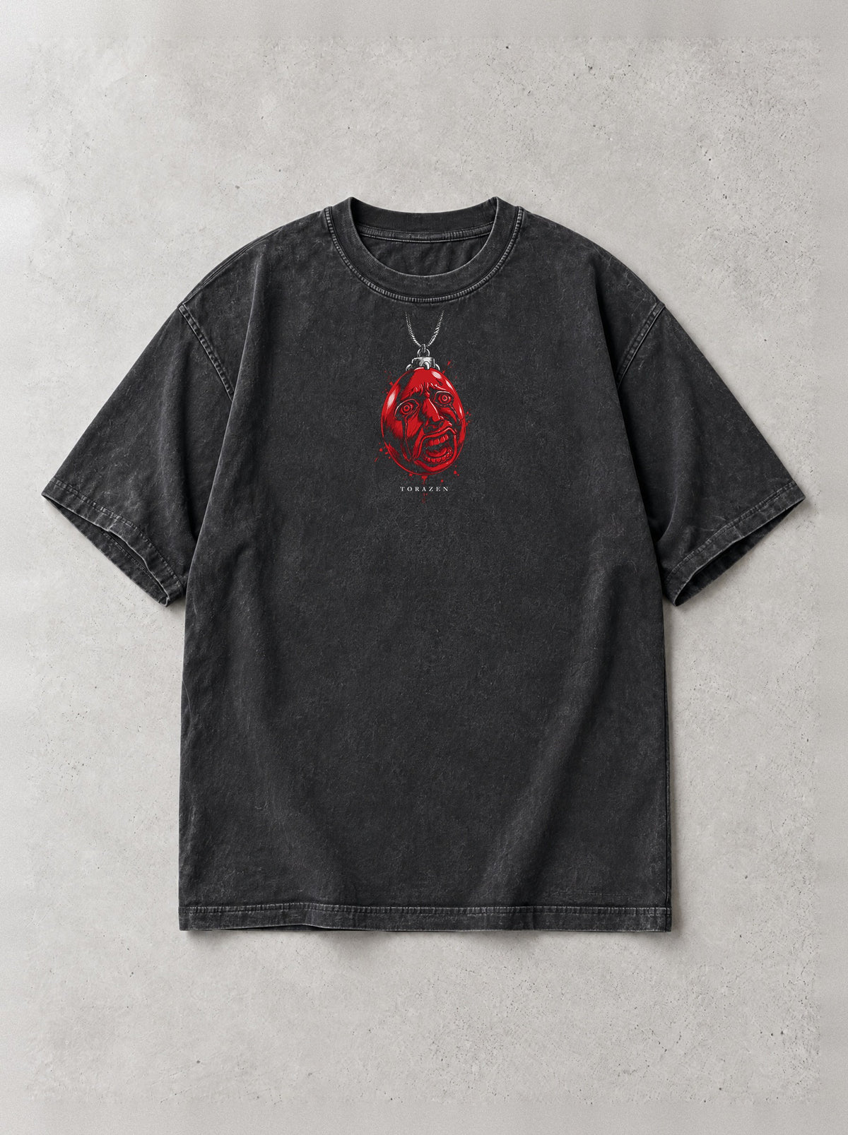 Crimson Behelit Gaze Vintage Tee by Torazen, front view