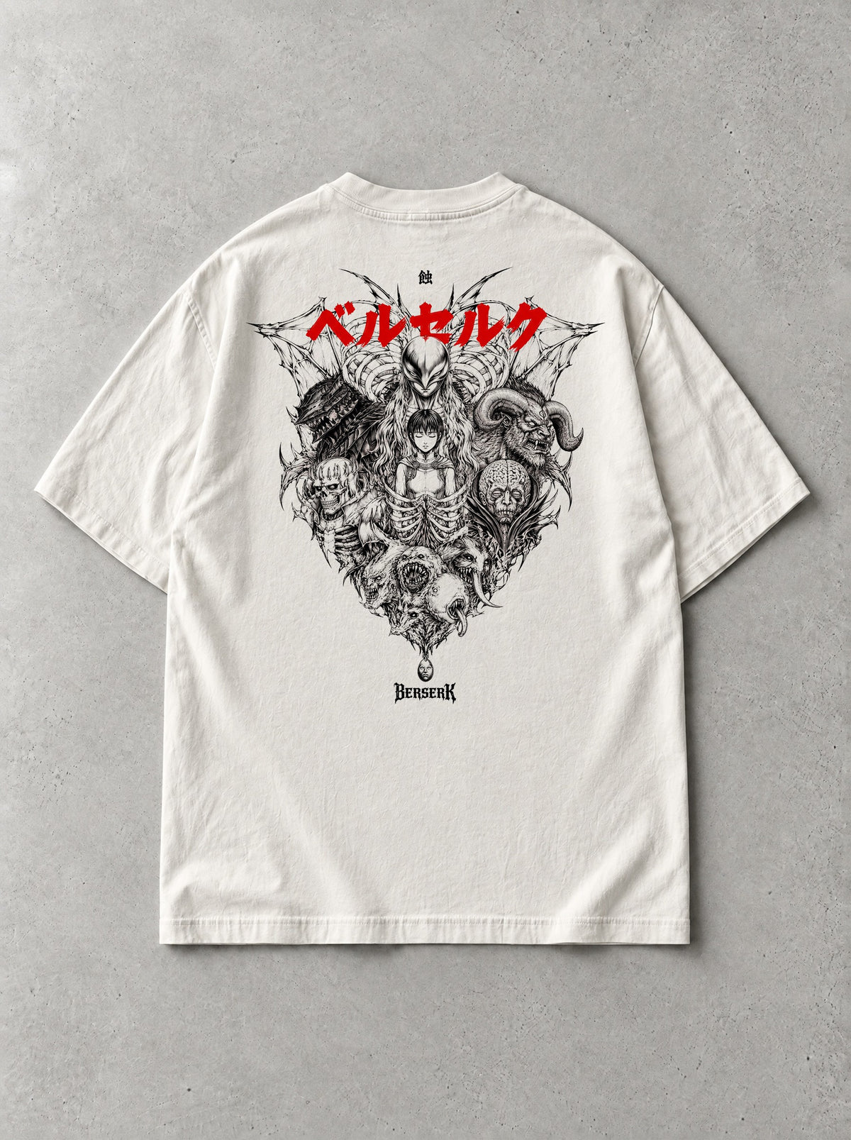 Eclipse Apostle Collage Vintage Tee - Berserk-inspired design by Torazen, back view