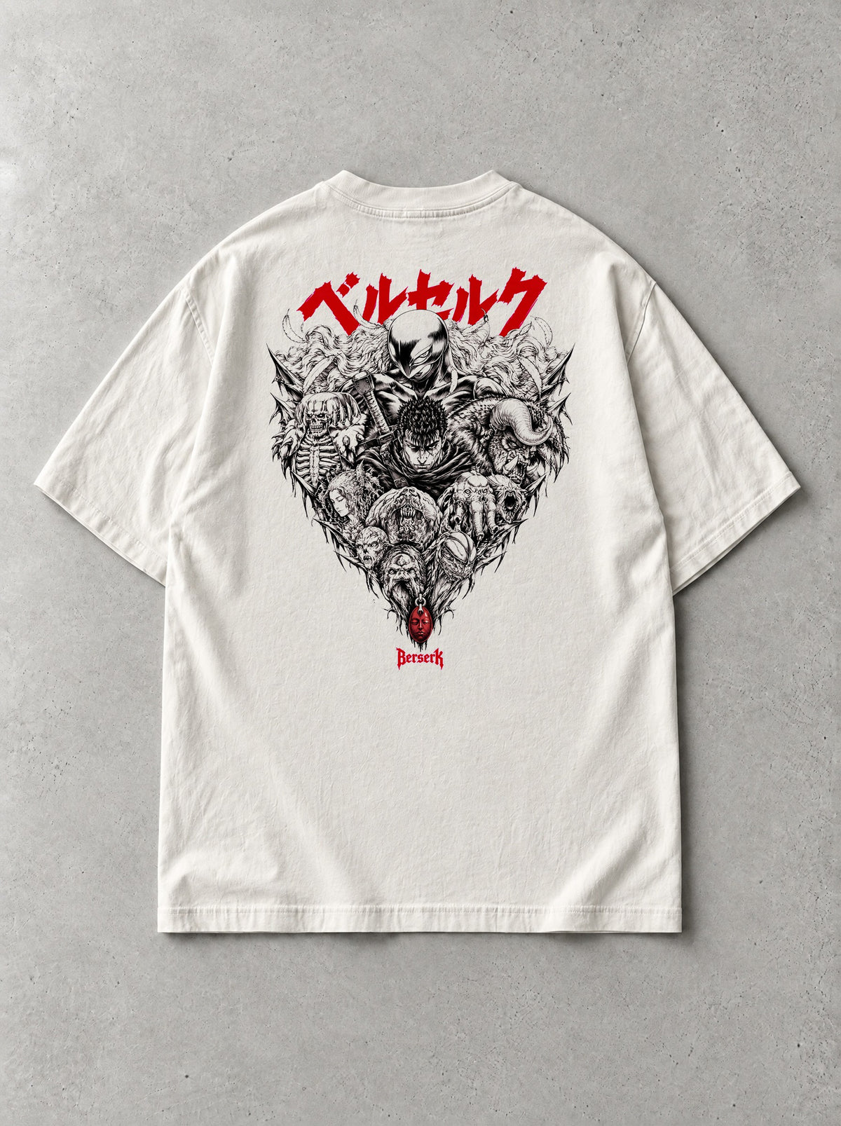 Eclipse Heart Collage Vintage Tee - Berserk-inspired design by Torazen, back view