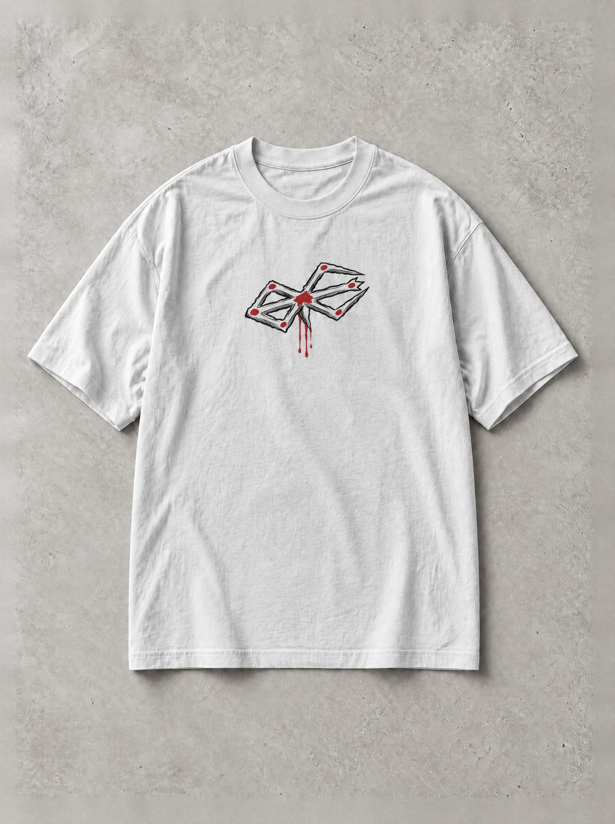 Eclipse Heart Collage Vintage Tee - Berserk-inspired design by Torazen, front view