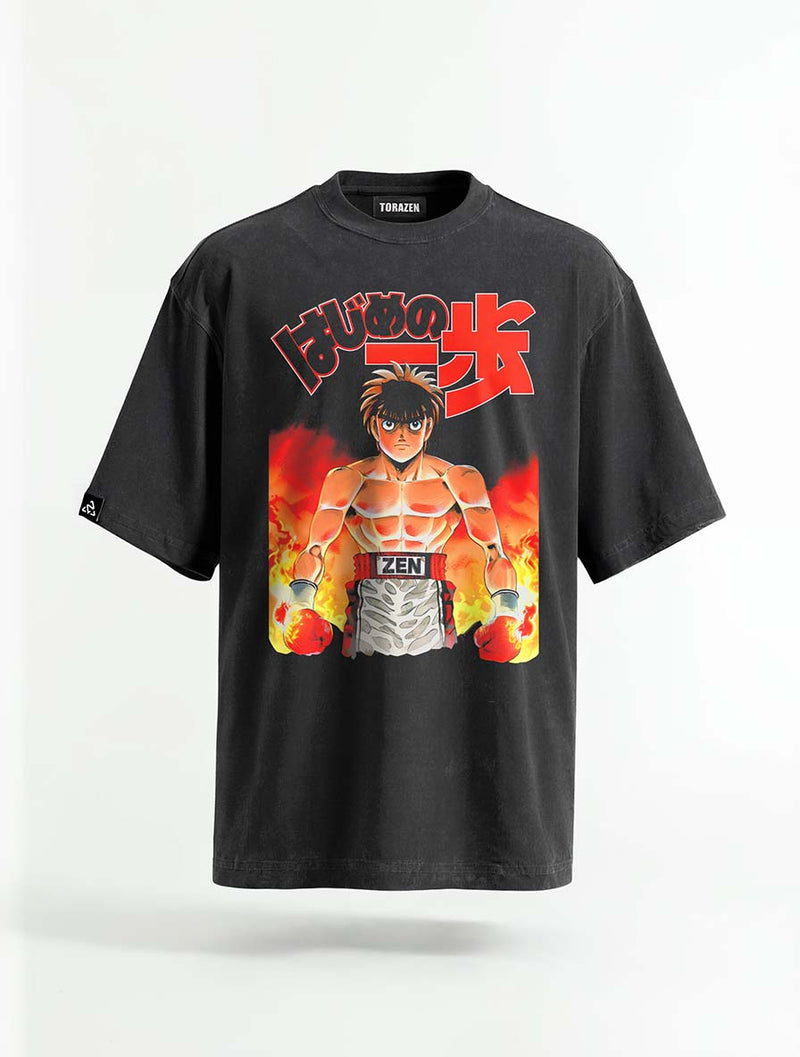 Blaze Boxer Vintage Tee - Hajime no Ippo-inspired design by Torazen