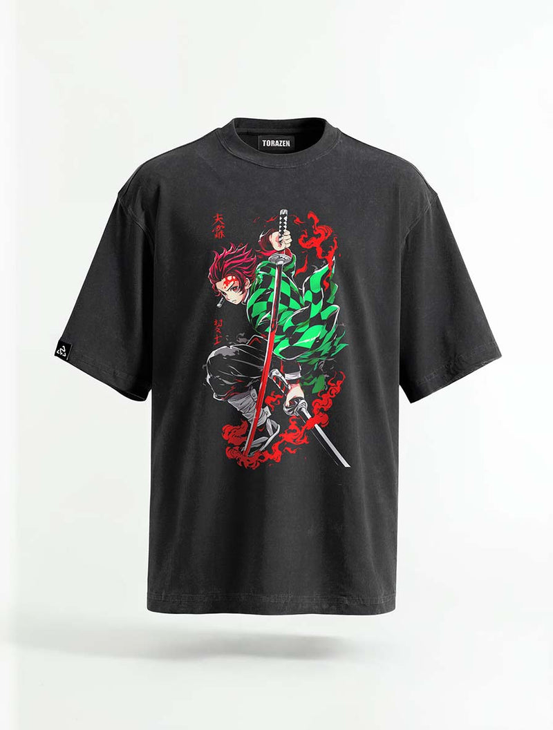 Breath of Resolve Vintage Tee - Demon Slayer-inspired design by Torazen