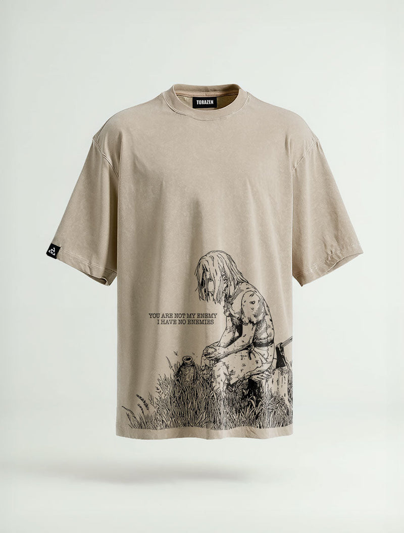 No Enemies Vintage Tee - Vinland Saga-inspired design by Torazen