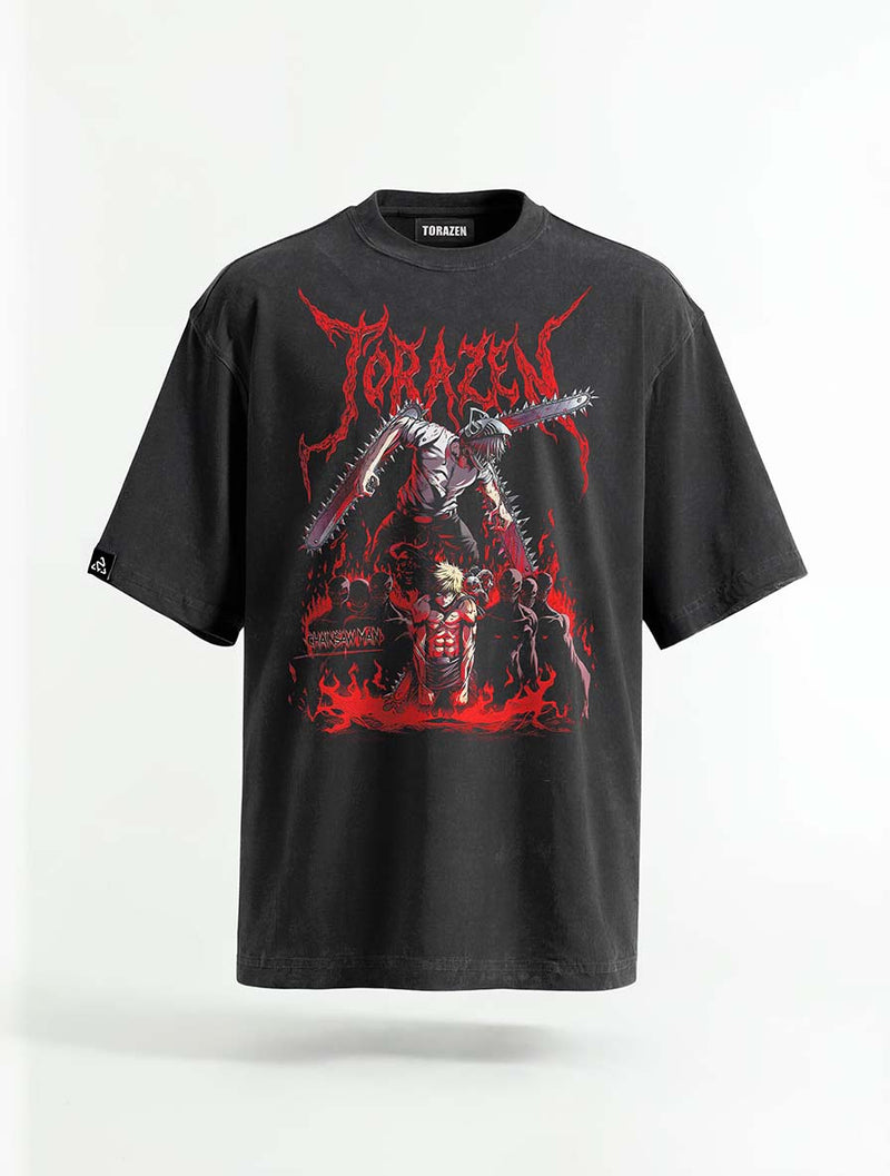 Saw Rage Vintage Tee - Chainsaw Man-inspired design by Torazen
