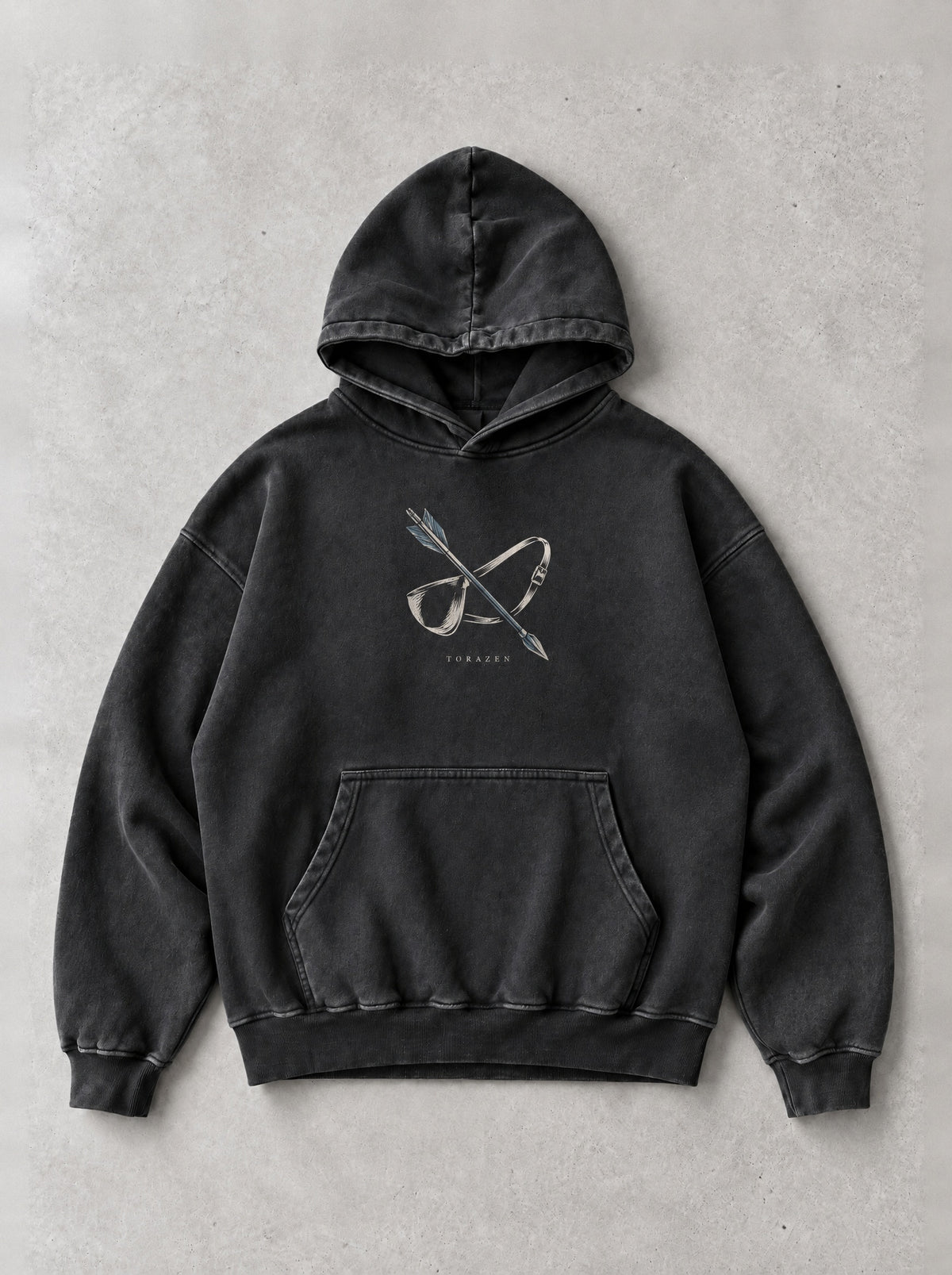 First Devil Hunter Vintage Hoodie by Torazen, front view