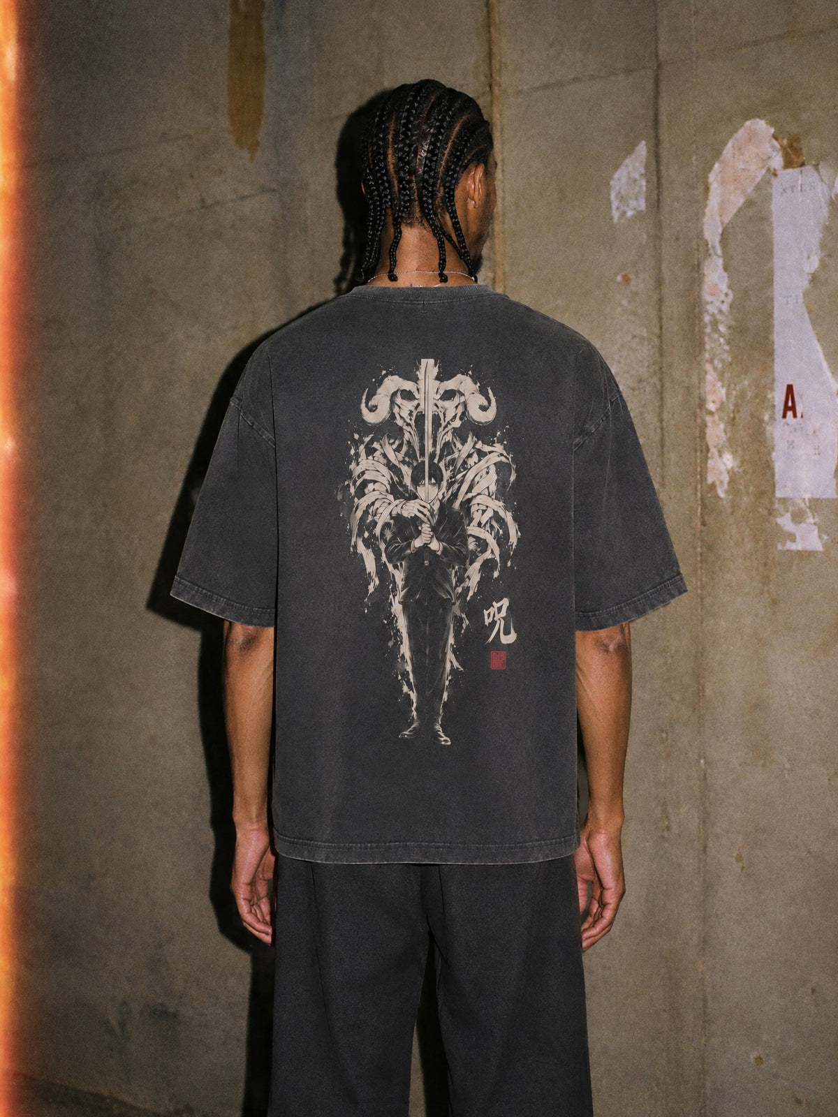 CSM ✦ Horned Curse Vintage Tee by Torazen, worn on model