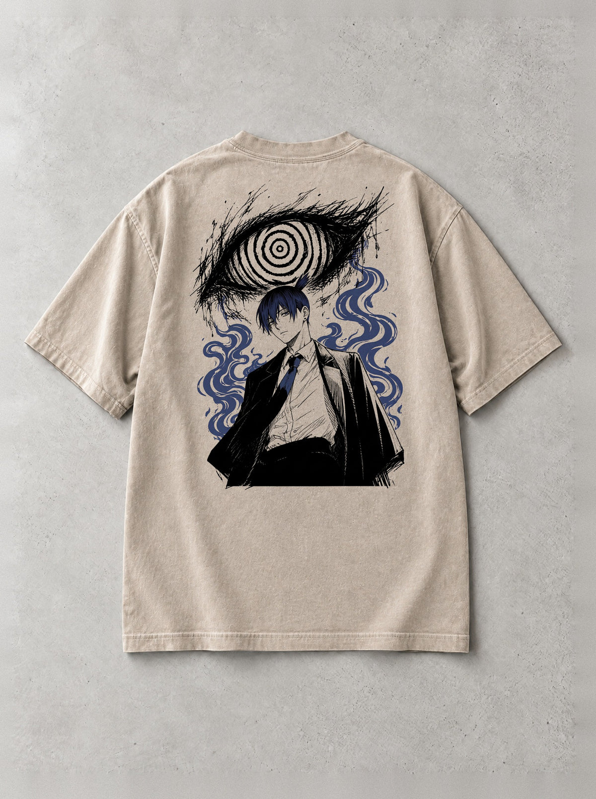 Spiral Eye Oath Vintage Tee - Chainsaw Man-inspired design by Torazen, back view