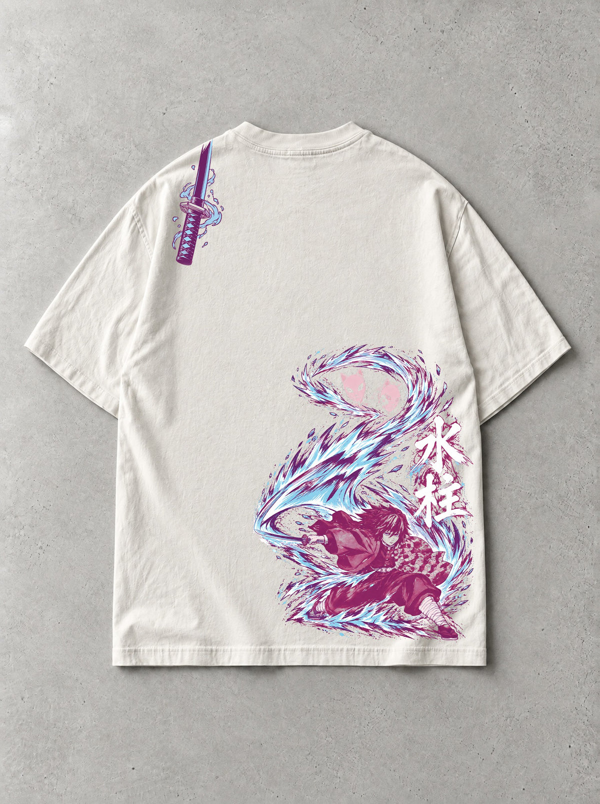 Calm Water Form Vintage Tee - Demon Slayer-inspired design by Torazen, back view