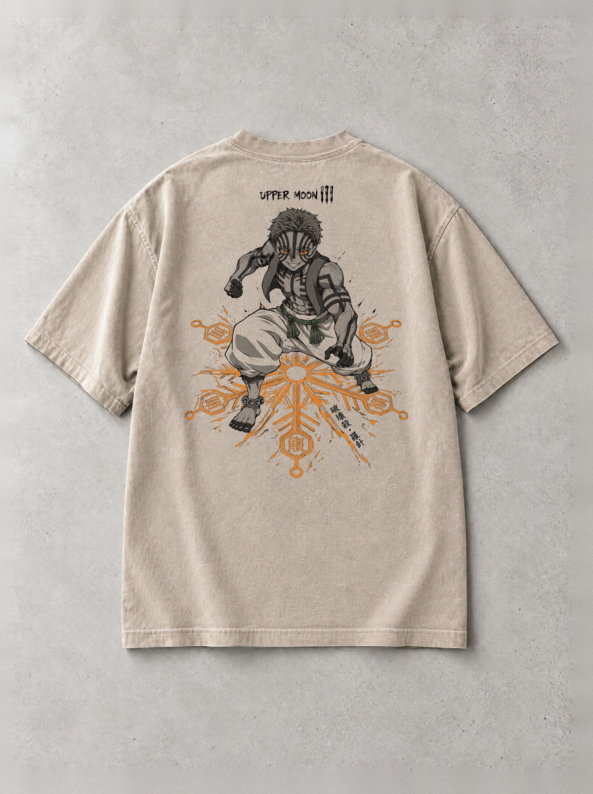 Compass Fist Stance Vintage Tee - Demon Slayer-inspired design by Torazen, back view
