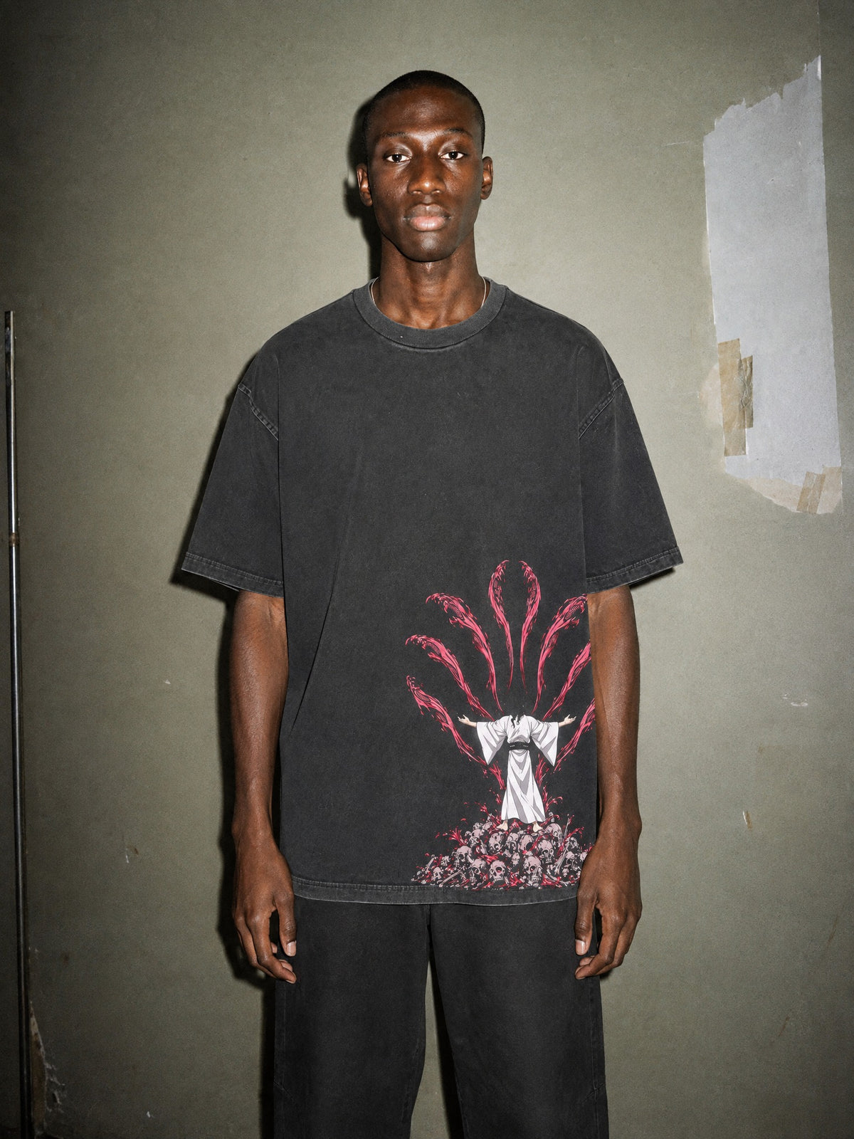 D-SLYR ✦ Demon King Ascends Vintage Tee by Torazen, worn on model