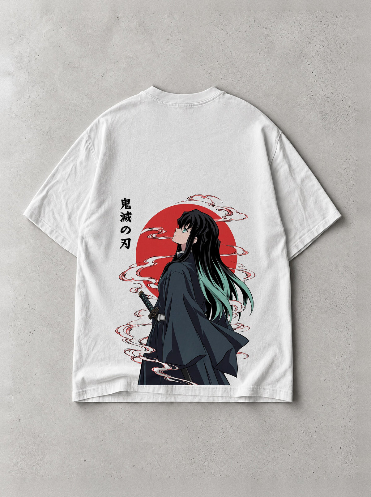 Drifting Mist Vintage Tee - Demon Slayer-inspired design by Torazen, back view