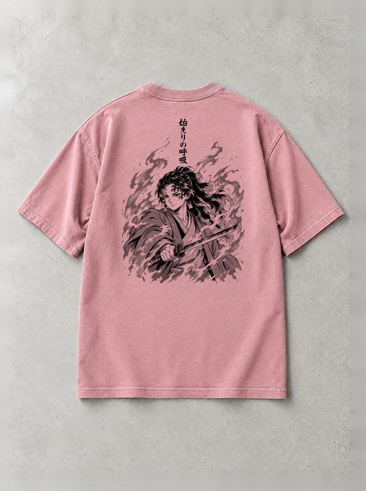 First Breath Origin Vintage Tee - Demon Slayer-inspired design by Torazen, back view