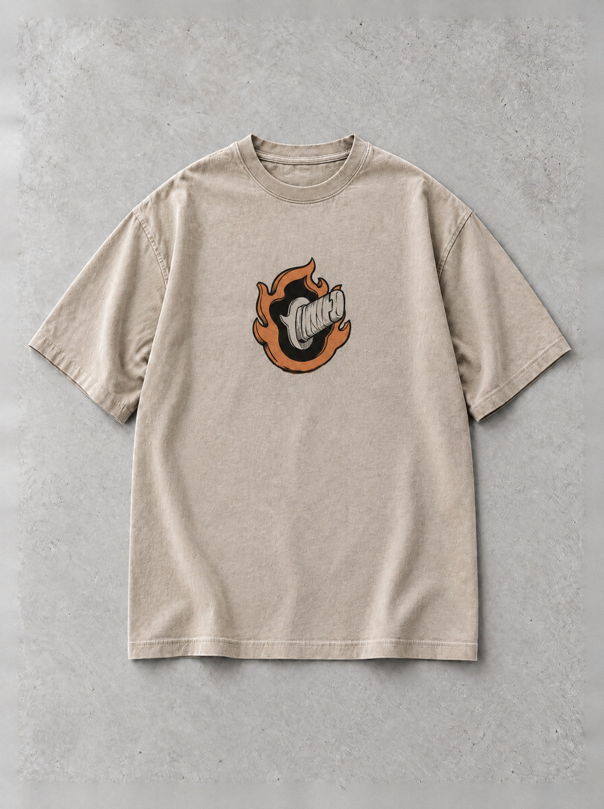 Flame Ring Meditation Vintage Tee - Demon Slayer-inspired design by Torazen, front view