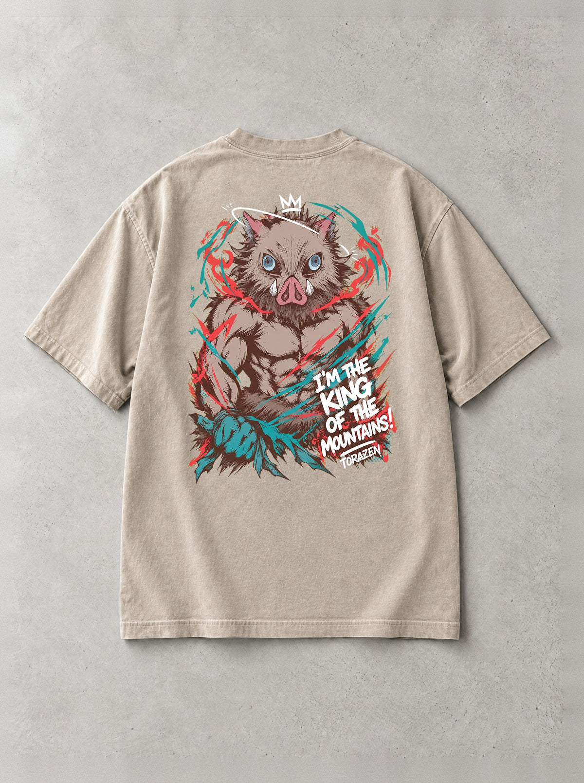 Mountain King Roar Vintage Tee - Demon Slayer-inspired design by Torazen, back view