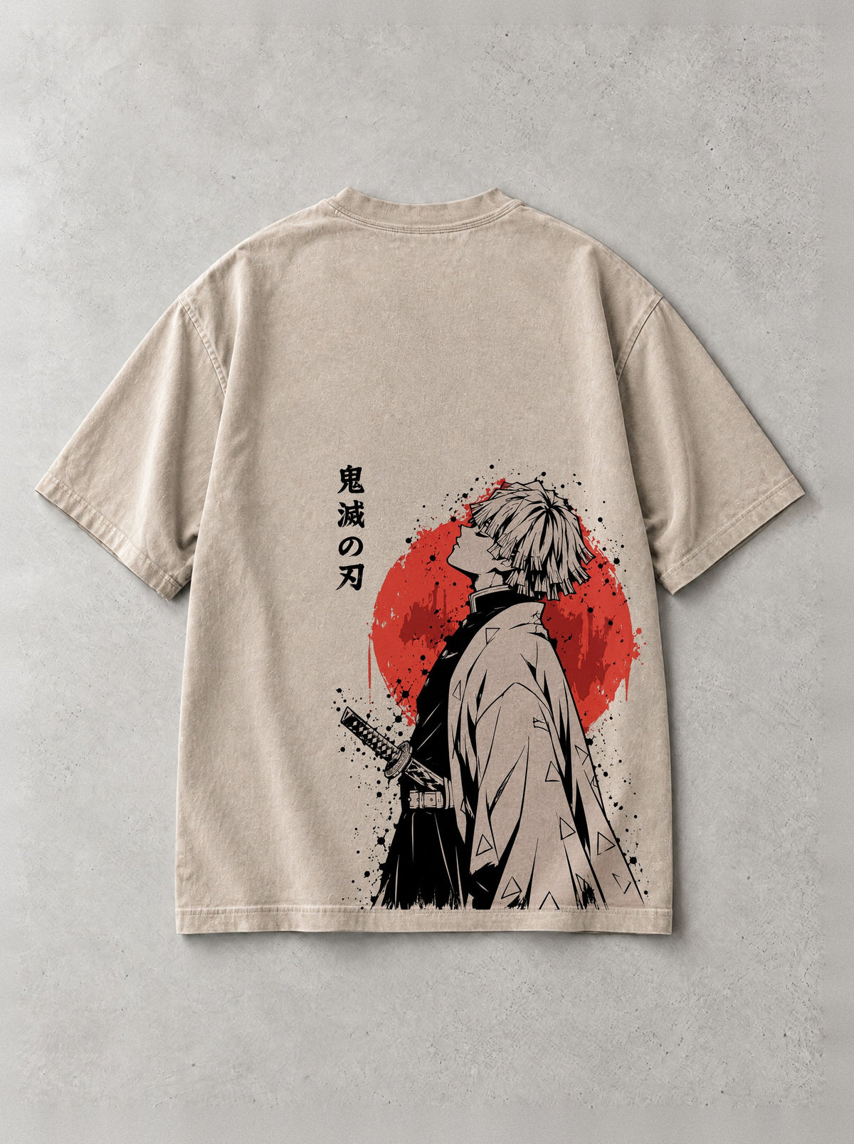 Quiet Thunder Vintage Tee - Demon Slayer-inspired design by Torazen, back view