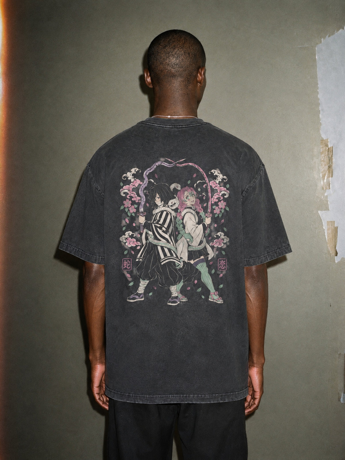 D-SLYR ✦ Serpent Vow Bloom Vintage Tee by Torazen, worn on model