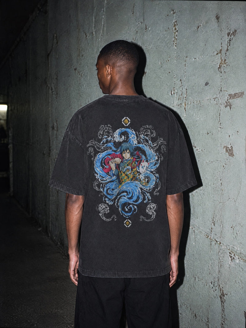 Water Flow of Giyu Vintage Tee - Demon Slayer-inspired design by Torazen