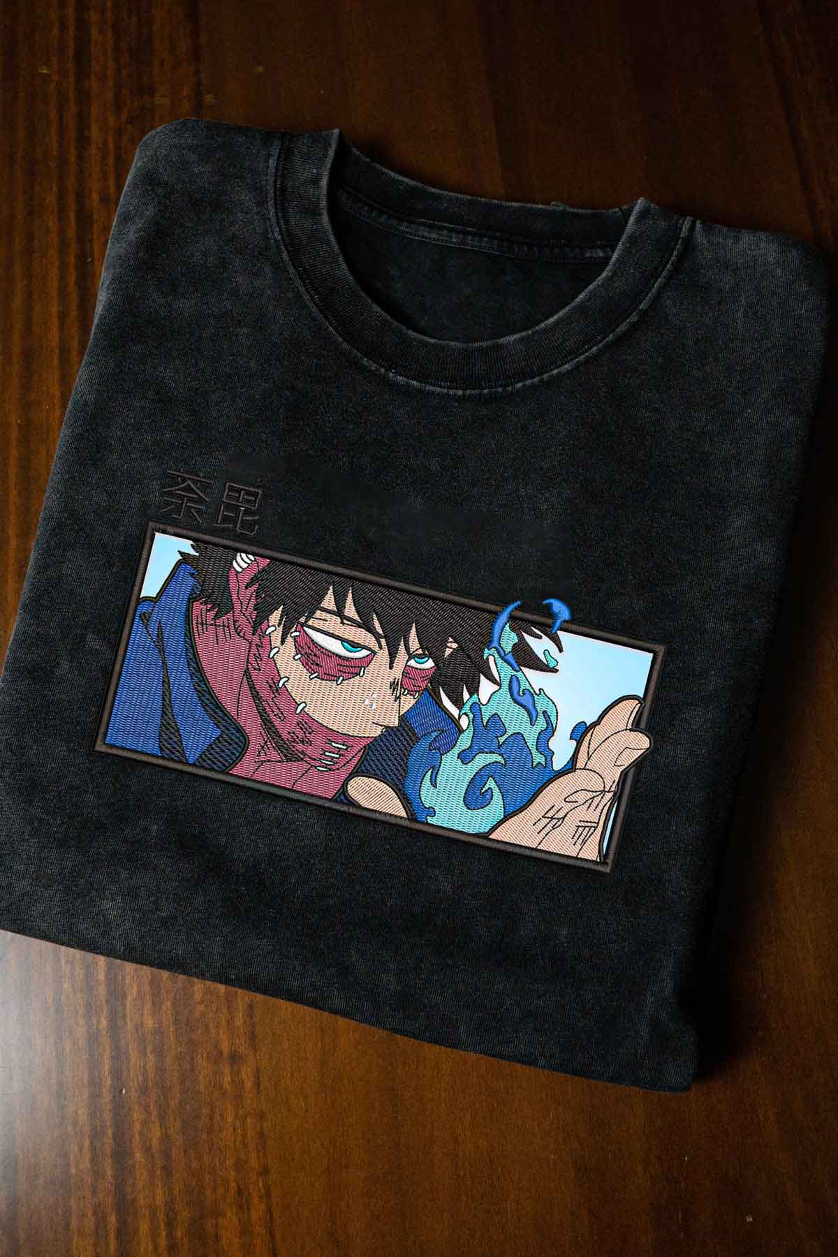 A sweatshirt with anime-inspired design, blending manga shonen style with modern streetwear aesthetic.