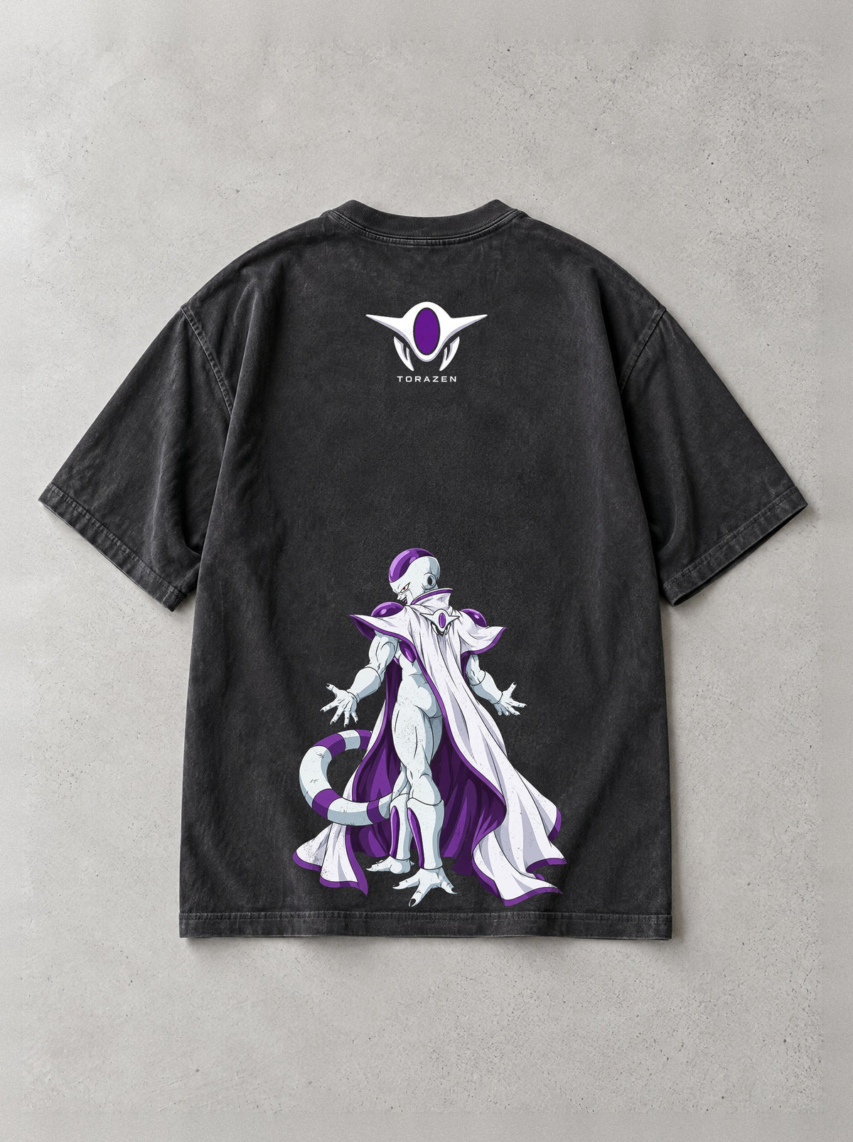 Emperor In White Vintage Tee - Dragon Ball Z-inspired design by Torazen, back view