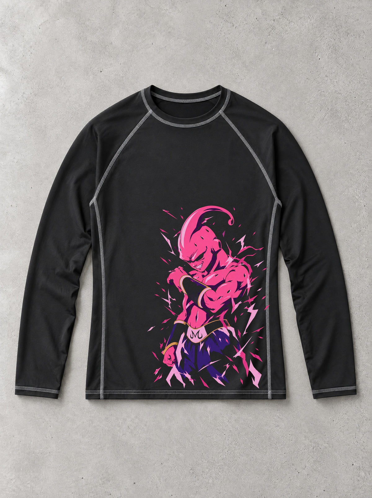 Pink Terror Long Sleeve Compression Top - Dragon Ball Z-inspired design by Torazen, front view