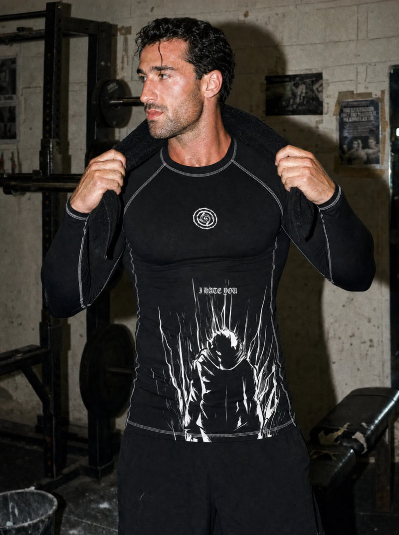 Yuji Rage Long Sleeve Compression Top - Jujutsu Kaisen-inspired design by Torazen