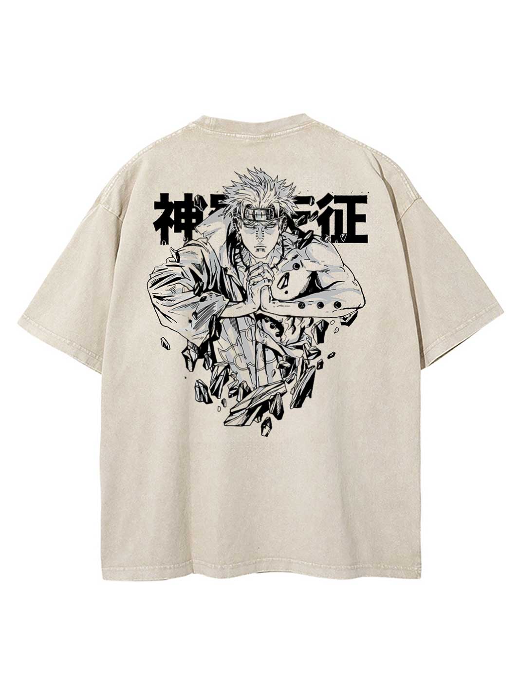 A sweatshirt with anime-inspired design, blending manga shonen style with modern streetwear aesthetic.