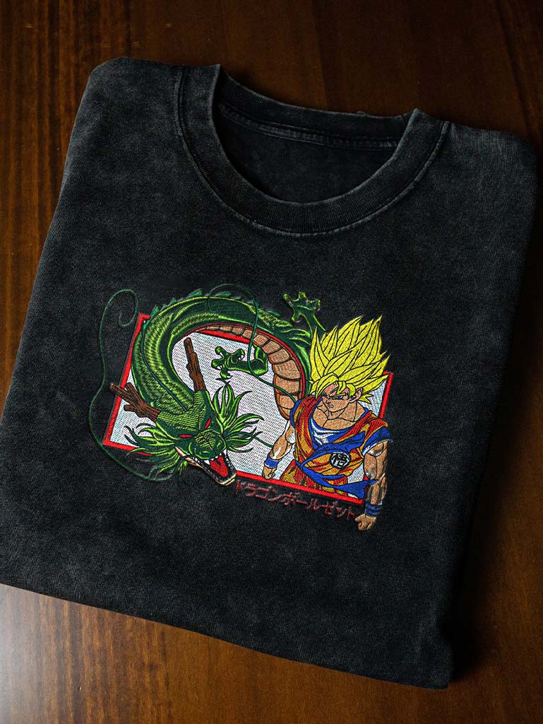 A sweatshirt with anime-inspired design, blending manga shonen style with modern streetwear aesthetic.