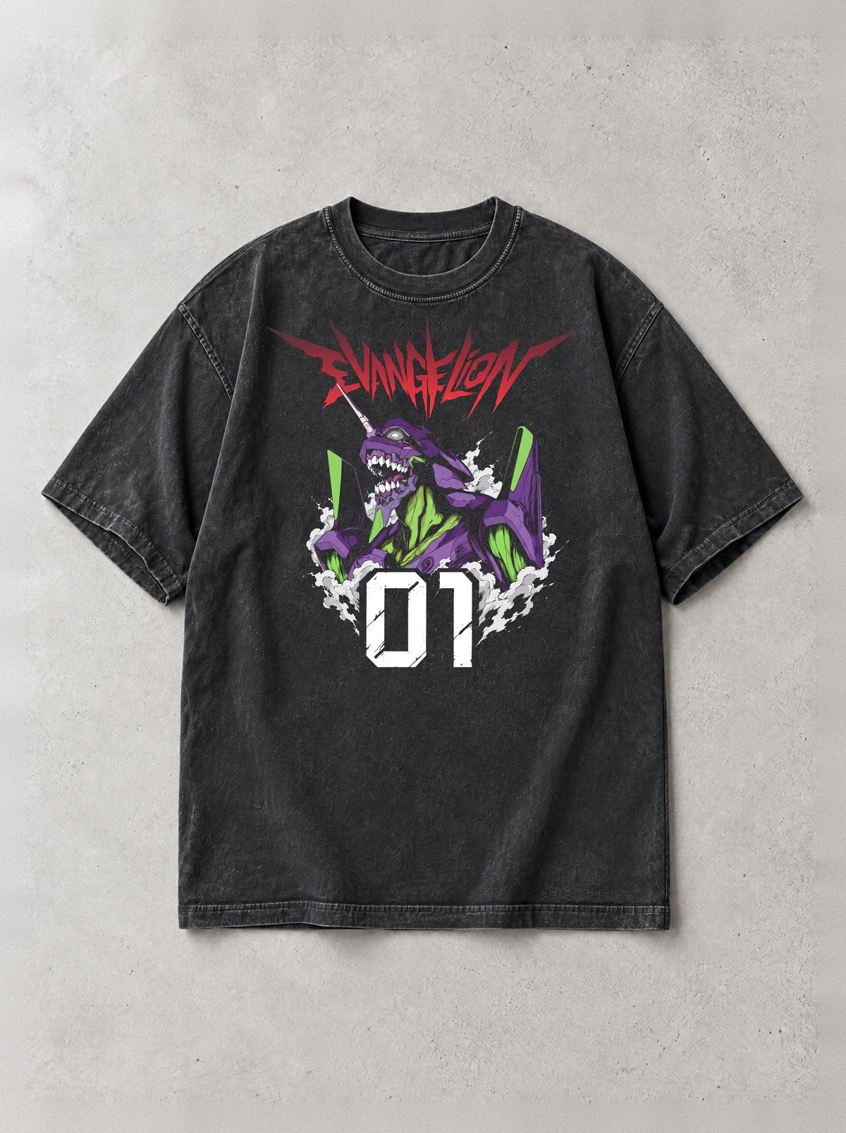 First Unit Rampage Vintage Tee - Evangelion-inspired design by Torazen, front view