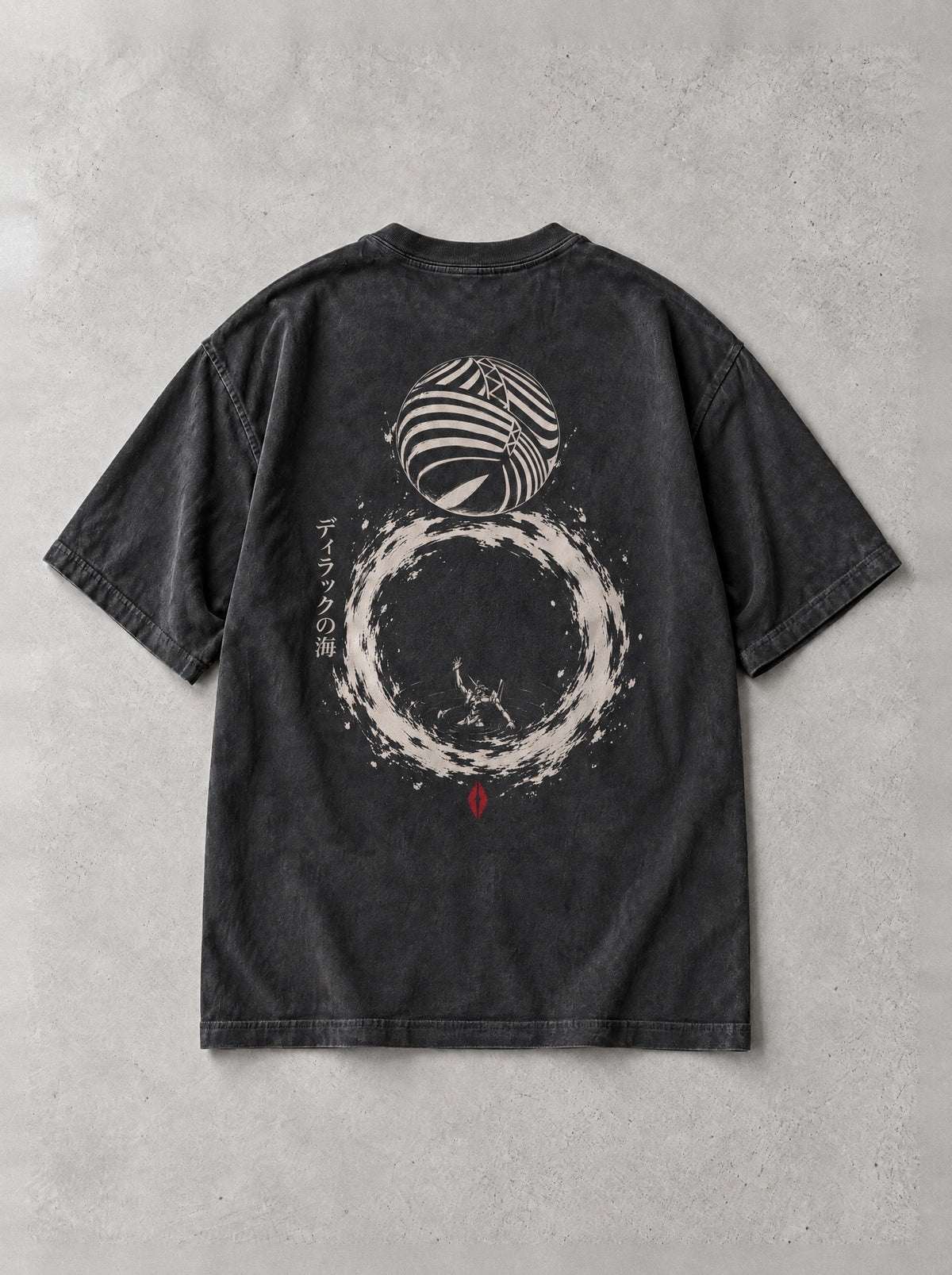 Sea of Dirac Vintage Tee - Evangelion-inspired design by Torazen, back view