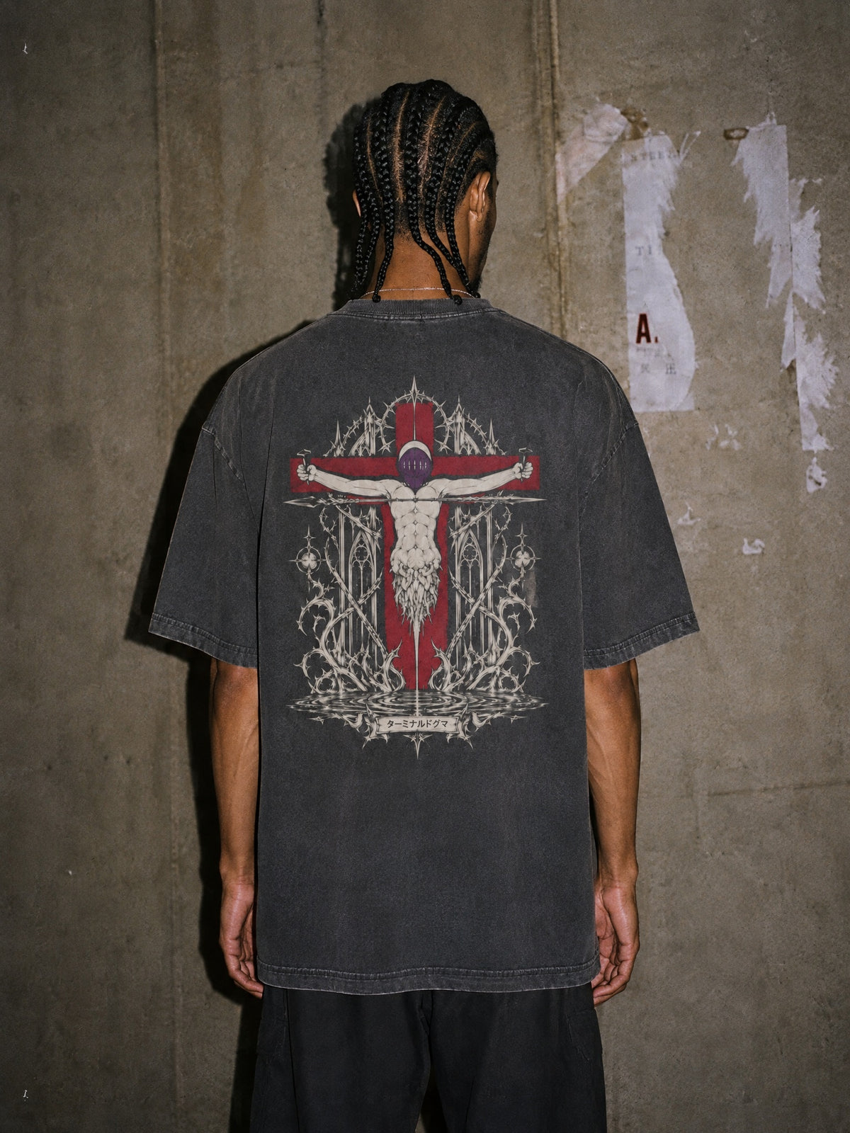 EVA ✦ Thorned Reflection Vintage Tee by Torazen, worn on model