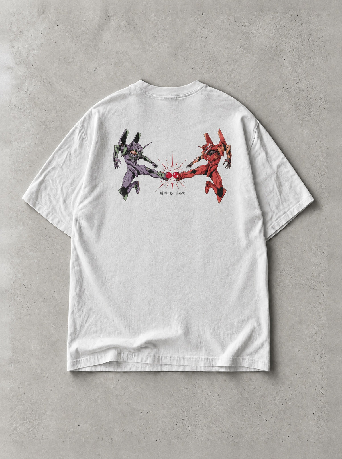 Unison Kick Vintage Tee - Evangelion-inspired design by Torazen, back view