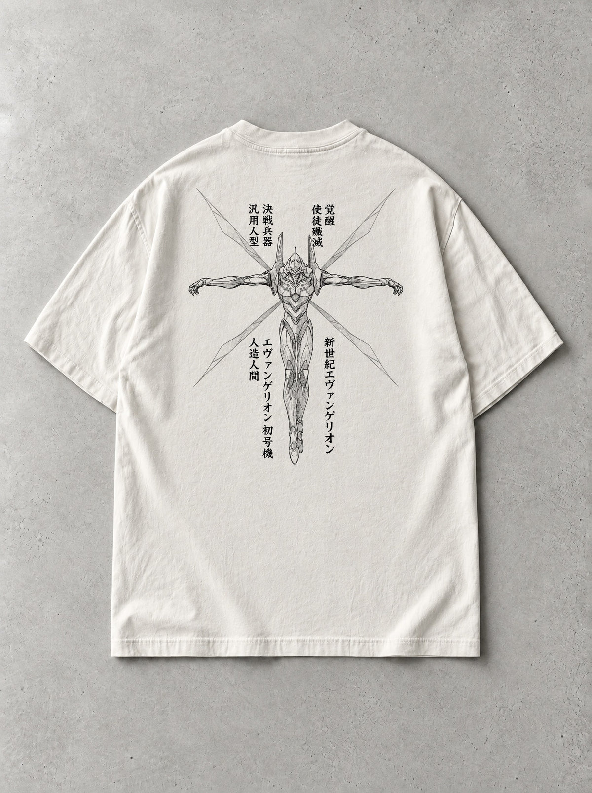 Unit One Crucifix Vintage Tee - Evangelion-inspired design by Torazen, back view