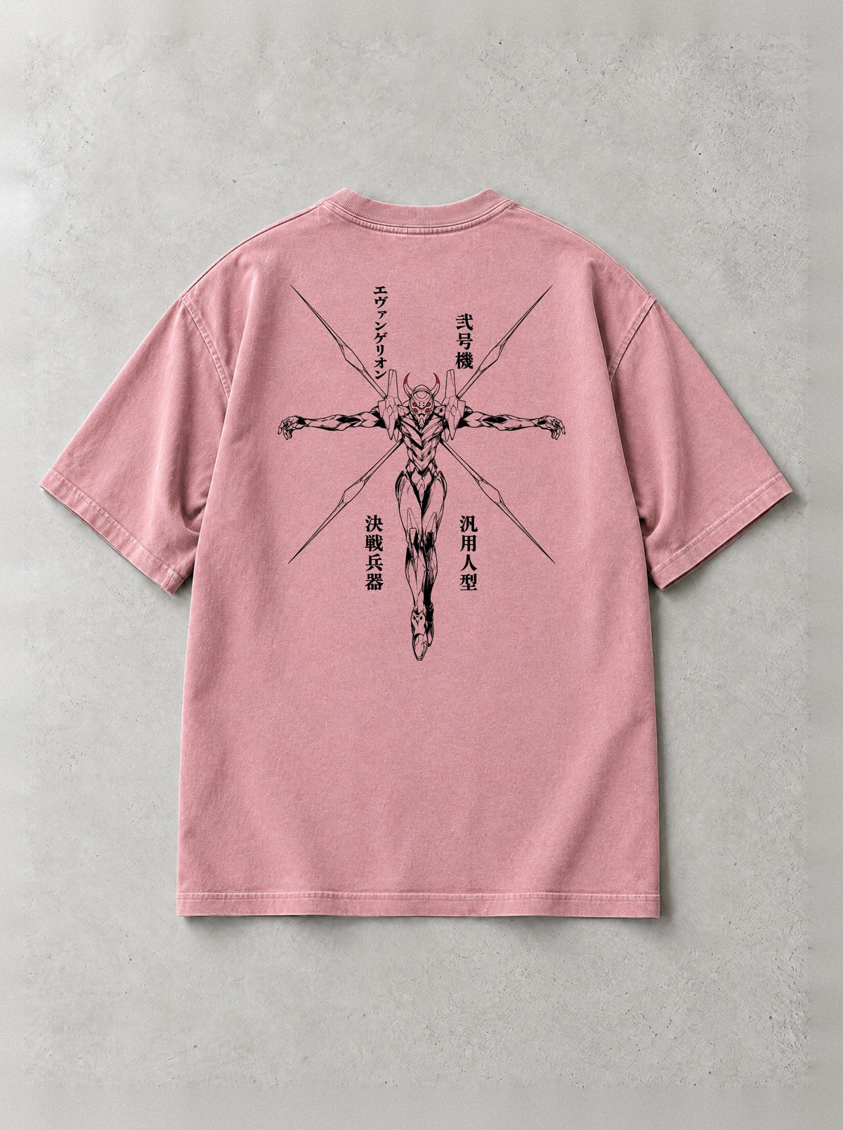 Unit Two Crucifix Vintage Tee - Evangelion-inspired design by Torazen, back view