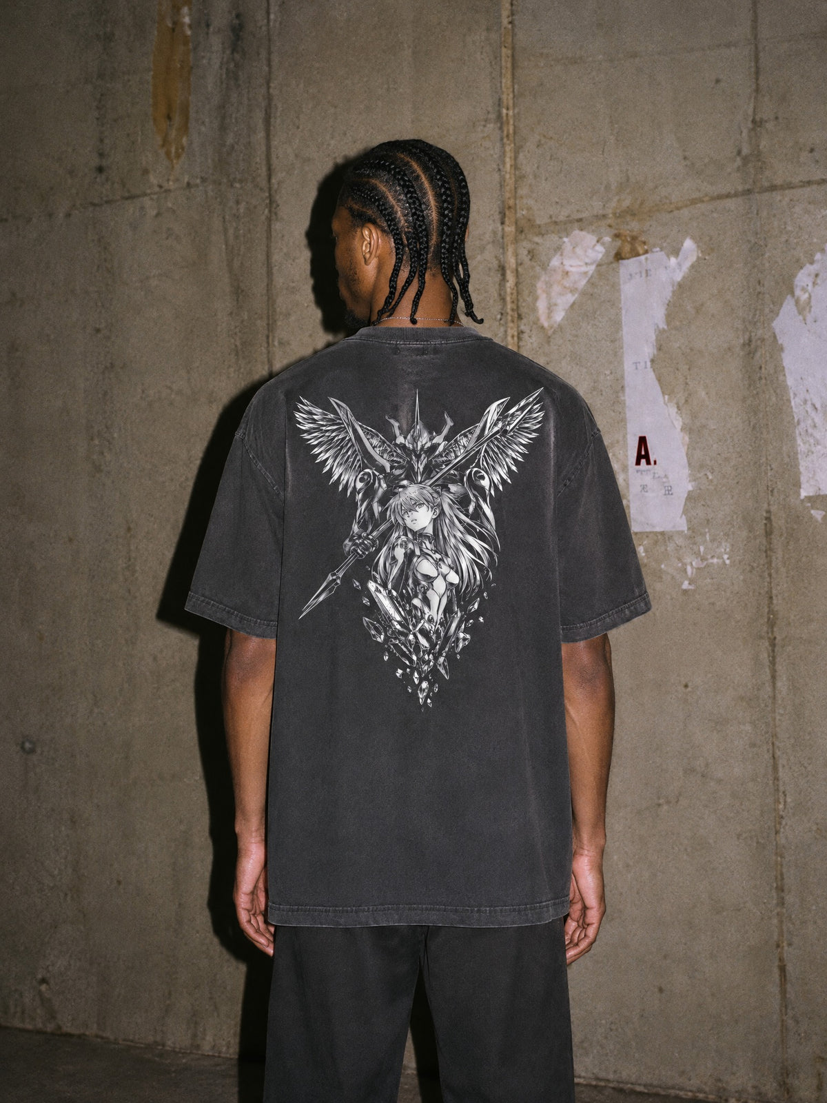 EVA ✦ Winged Unit Spear Vintage Tee by Torazen, worn on model